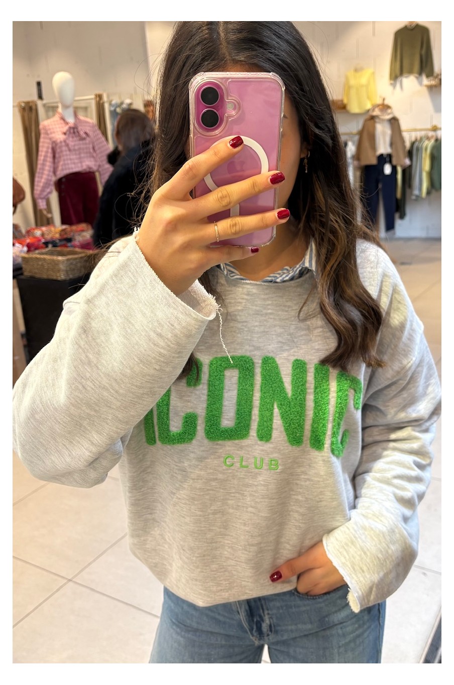 Sweat-Shirt ICONIC Club gris