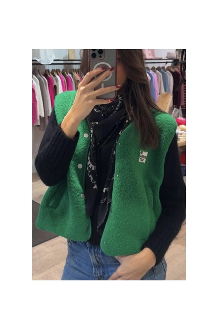 Gilet sans manches effet Teddy