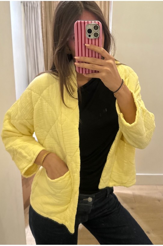Kimono court matelassé Jaune
