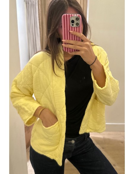 Kimono court matelassé Jaune