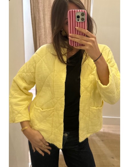 Kimono court matelassé Jaune