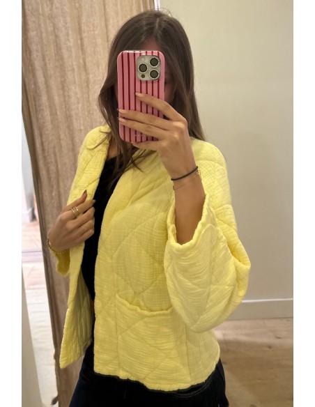Kimono court matelassé Jaune