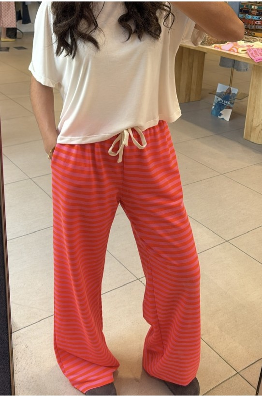 Pantalon à rayures orange