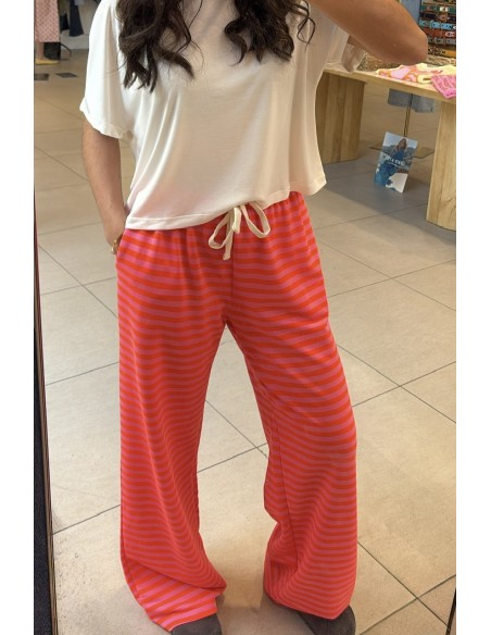 Pantalon à rayures orange