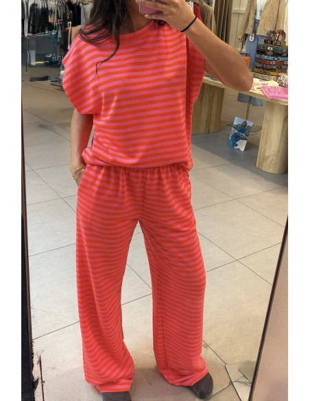 Pantalon à rayures orange