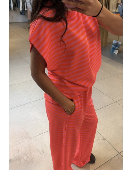 Pantalon à rayures orange
