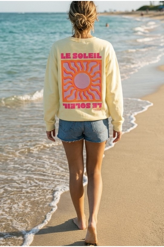 Sweat shirt SOLEIL jaune