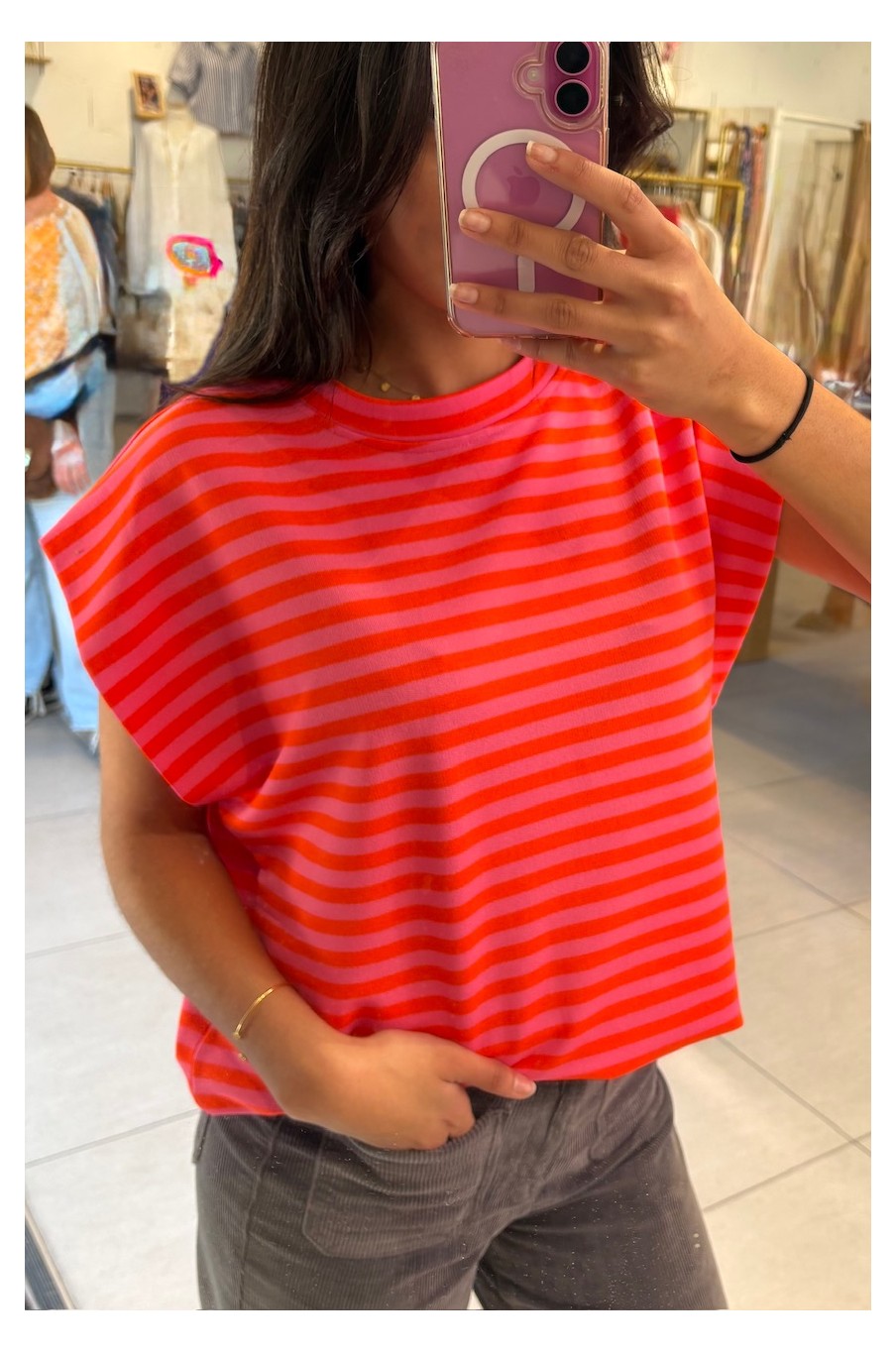 T-shirt marinière oversize