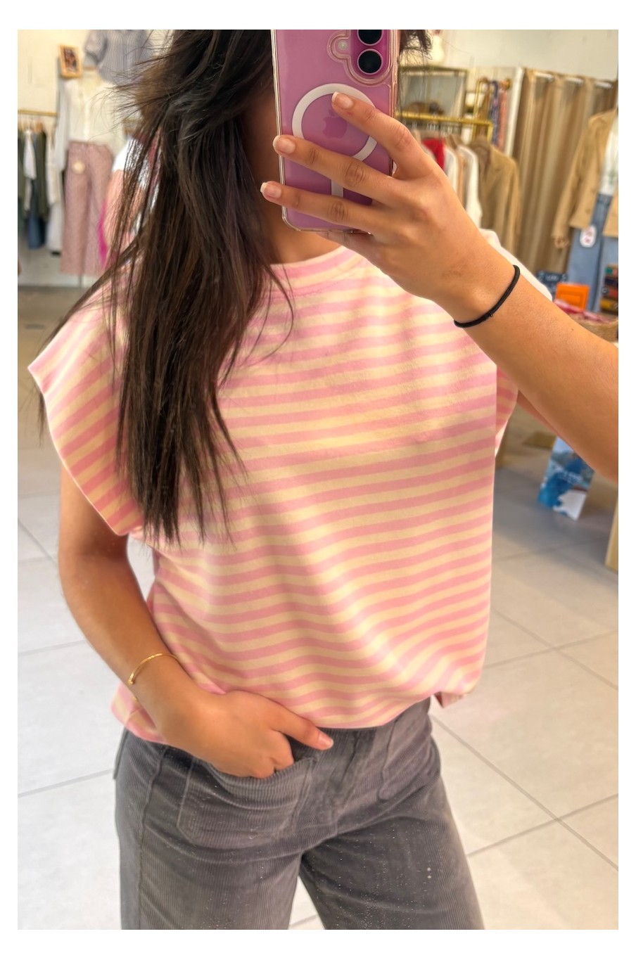 T-shirt marinière oversize