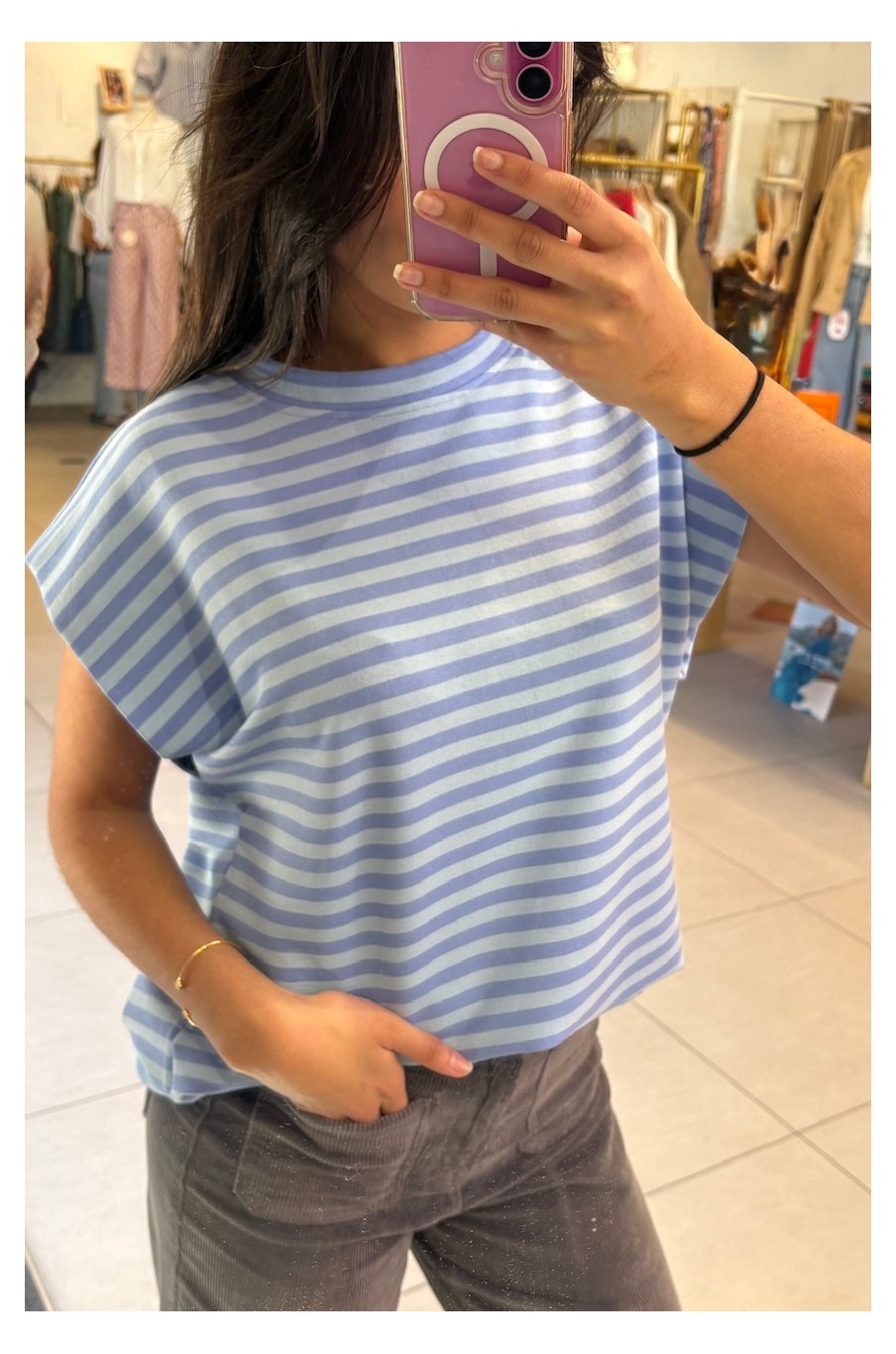 T-shirt marinière oversize
